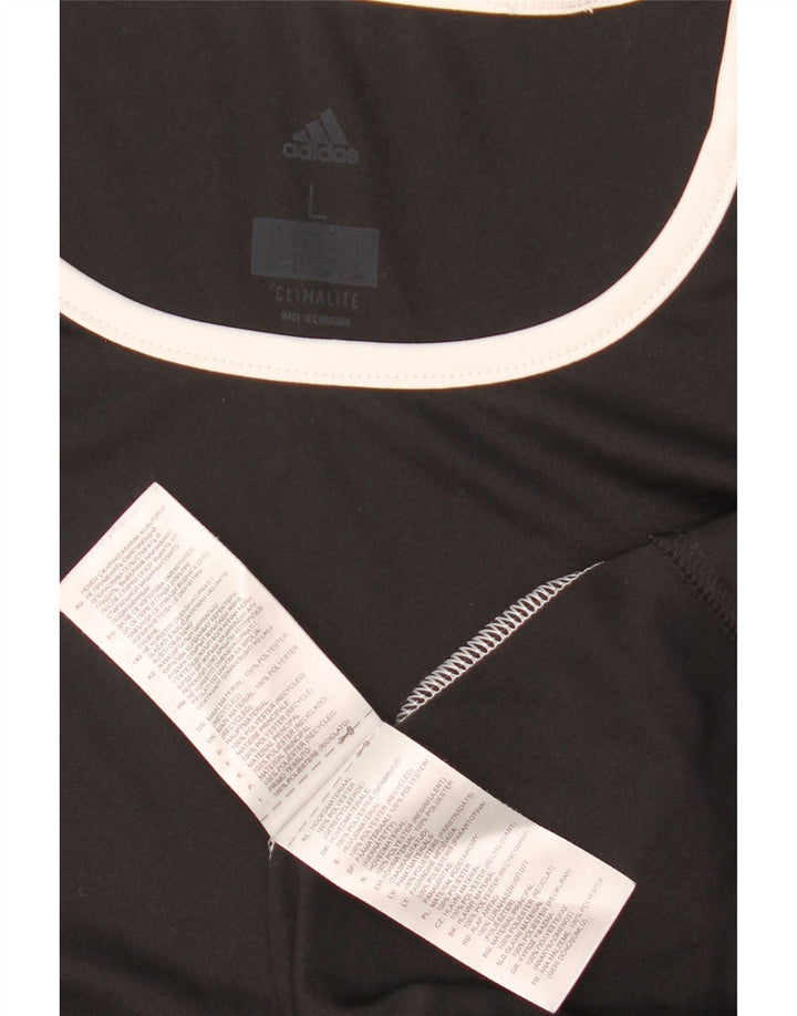 T-shirt Adidas Climalite da uomo, grande, in poliestere color block nero