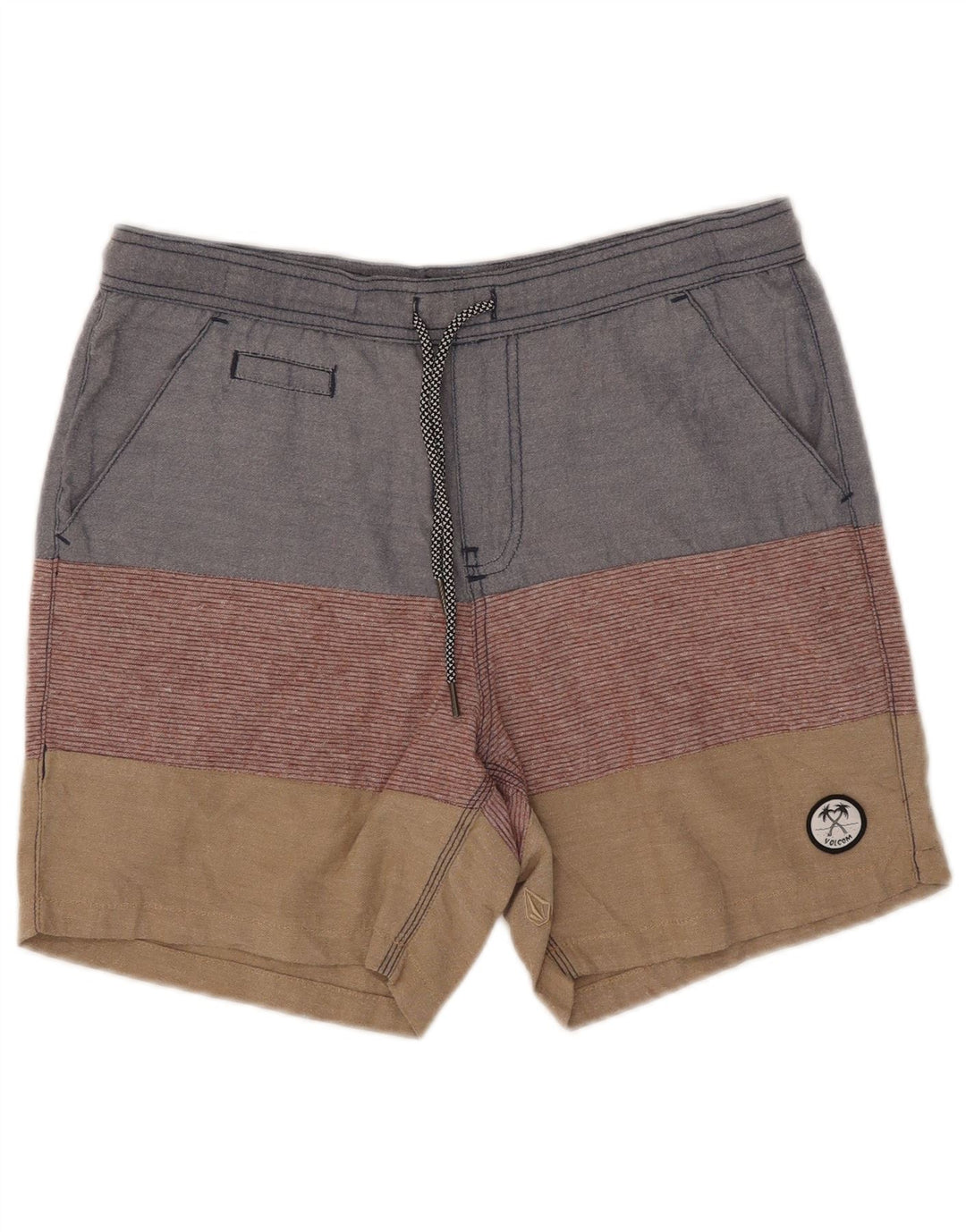 Pantaloncini casual da uomo Volcom W32 cotone color block medio multicolore