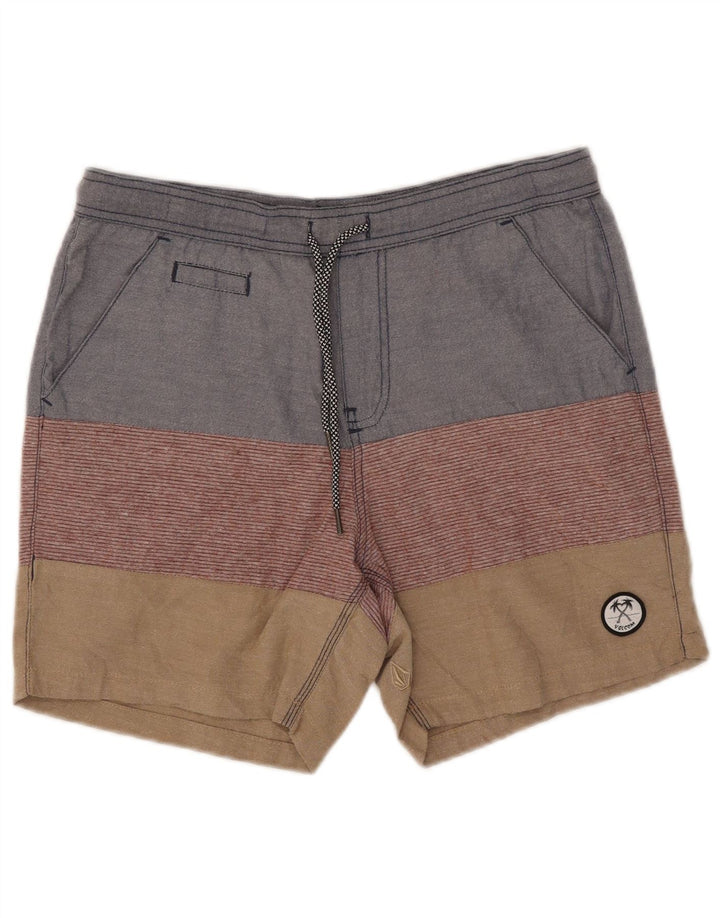 Pantaloncini casual da uomo Volcom W32 cotone color block medio multicolore