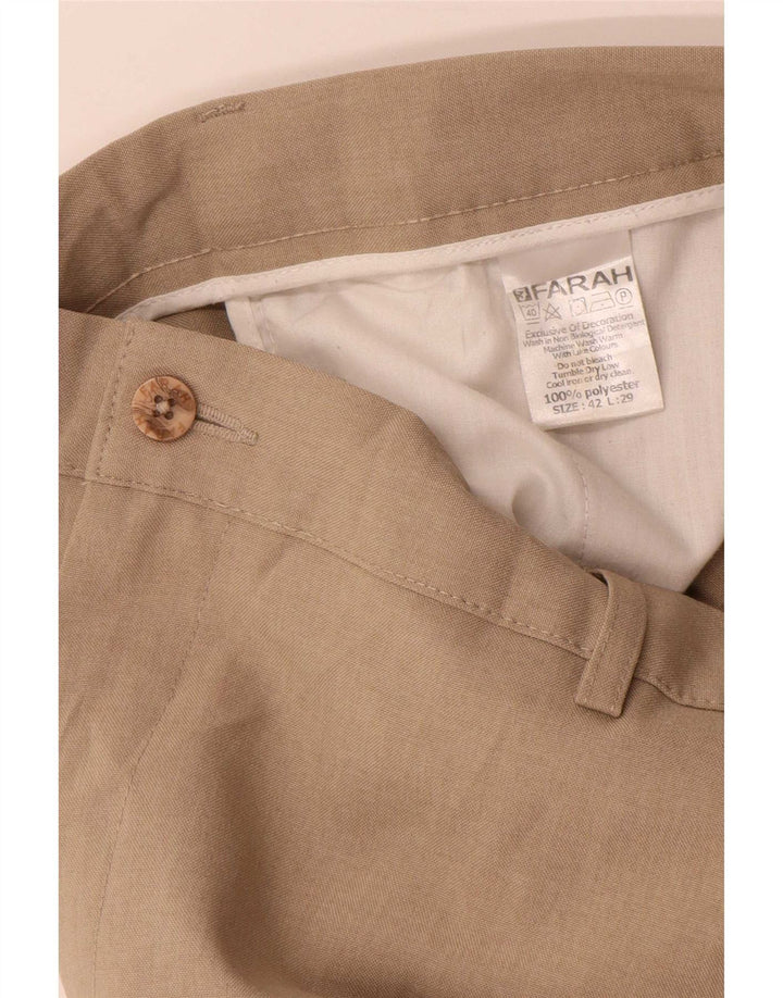 Pantaloni chino dritti da uomo Farah W42 L29 Poliestere beige