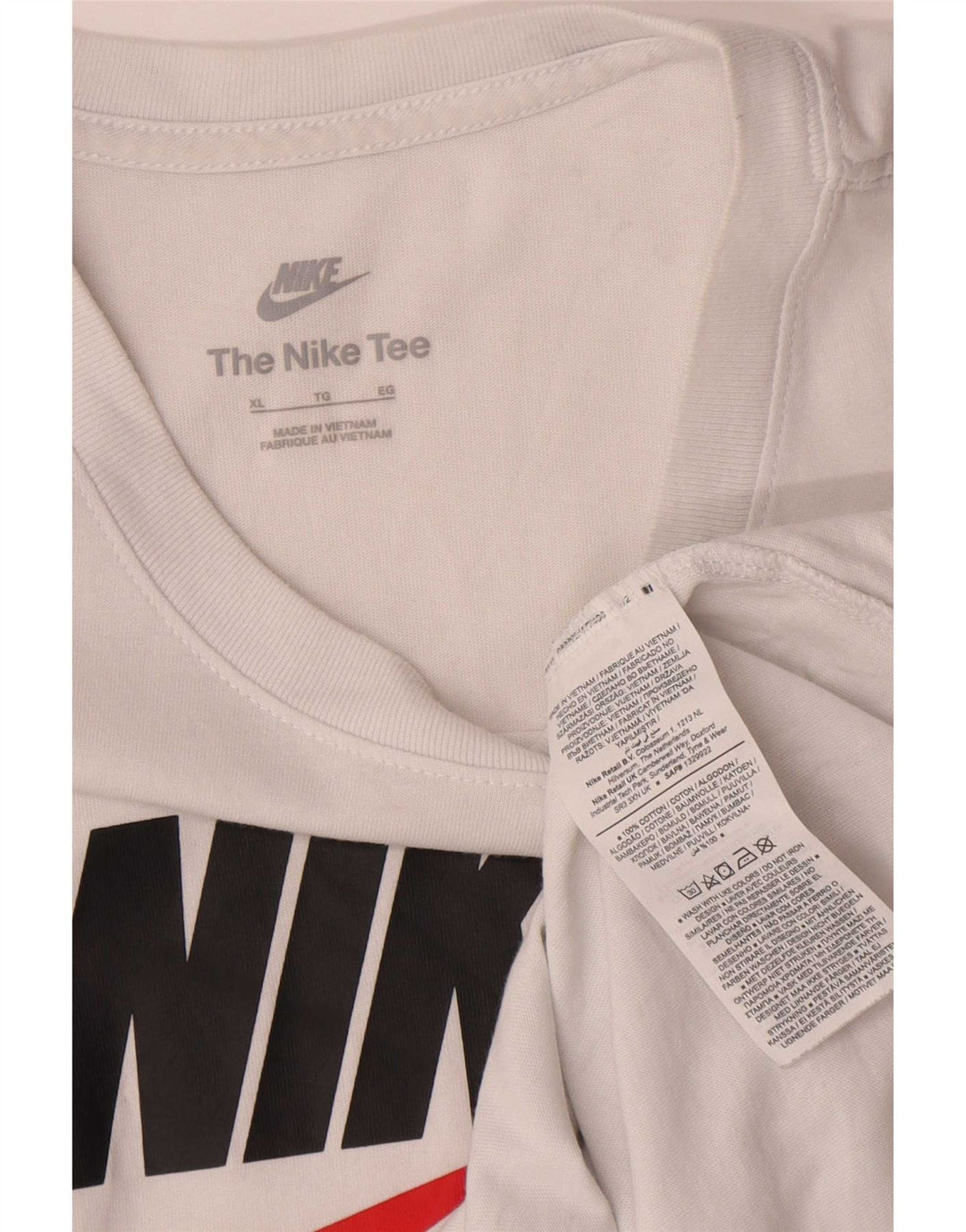 T-shirt grafica da uomo Nike Top XL in cotone bianco