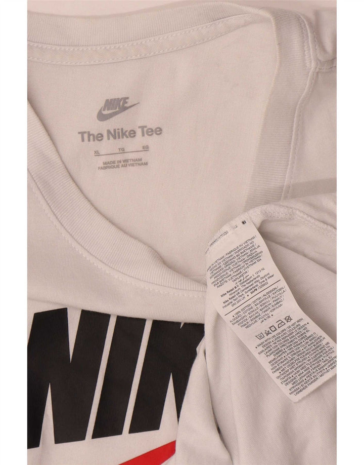T-shirt grafica da uomo Nike Top XL in cotone bianco