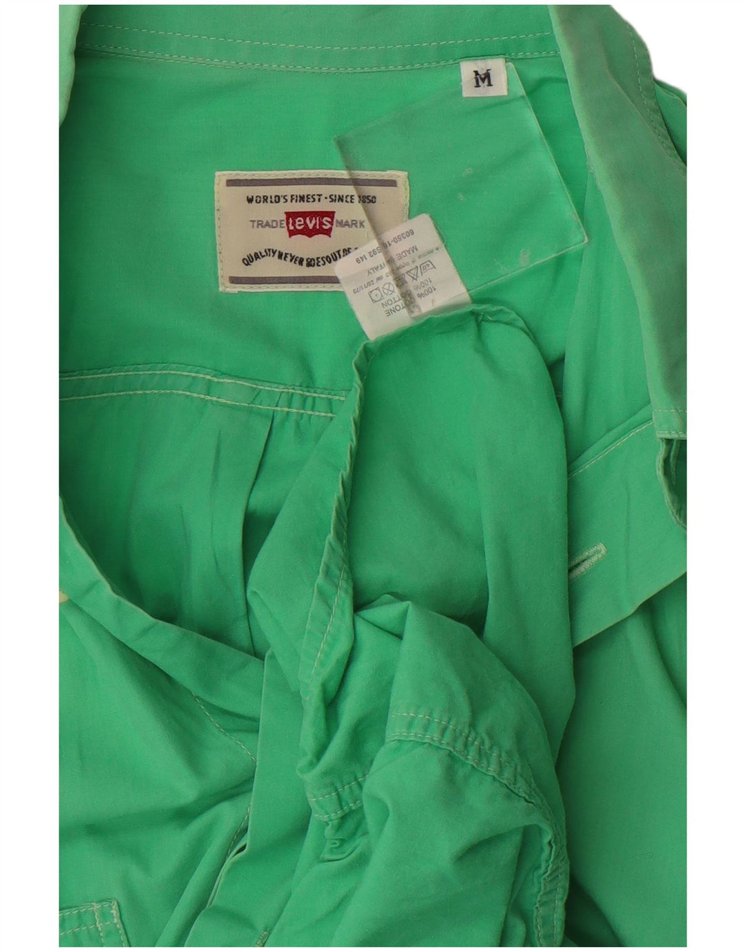 LEVI'S Mens Short Sleeve Shirt Medium Green Cotton