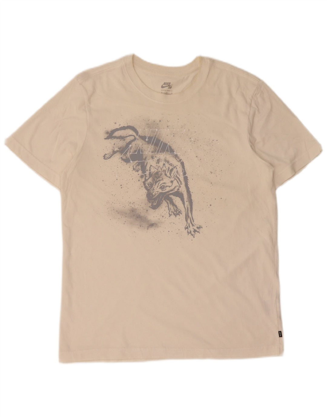 T-shirt grafica Nike Dri Fit da uomo in cotone bianco medio