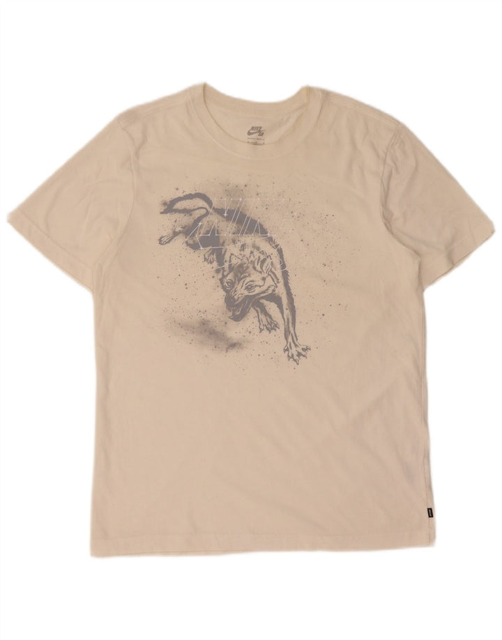 T-shirt grafica Nike Dri Fit da uomo in cotone bianco medio