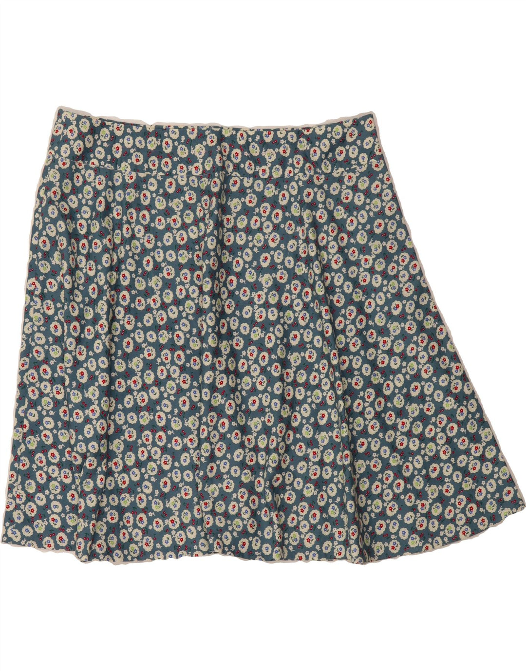VINTAGE Womens A-Line Skirt W32 Large Blue Floral Vintage Vintage and Second-Hand Vintage from Messina Hembry 