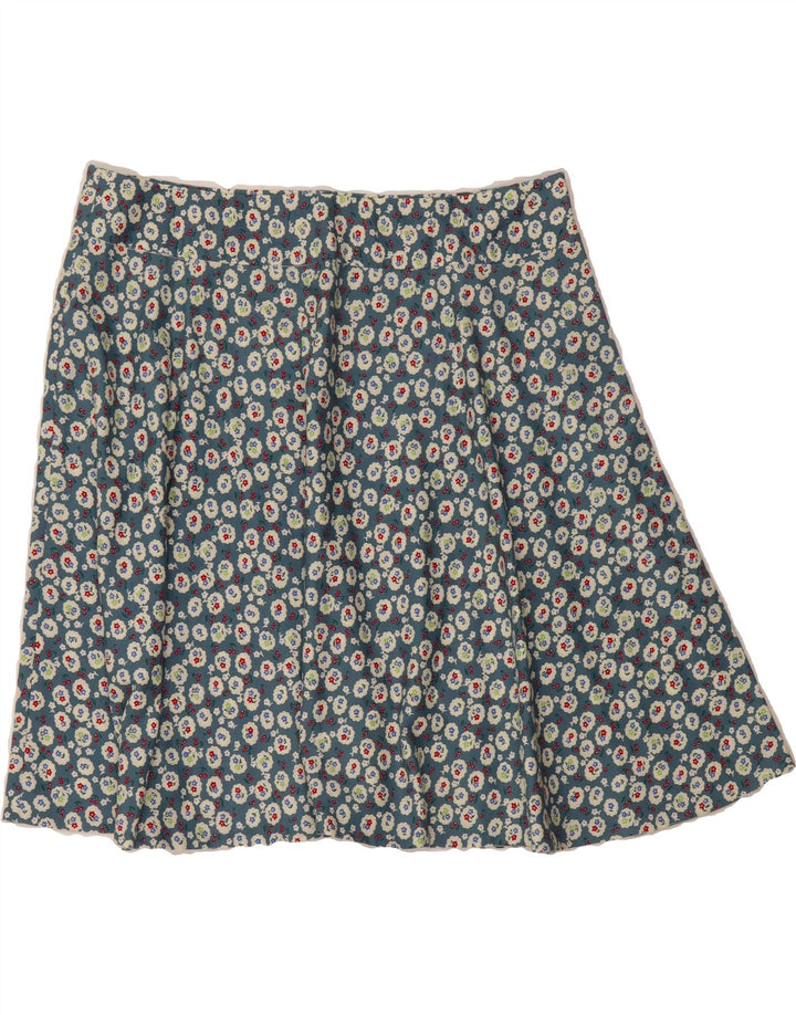 VINTAGE Womens A-Line Skirt W32 Large Blue Floral Vintage Vintage and Second-Hand Vintage from Messina Hembry 