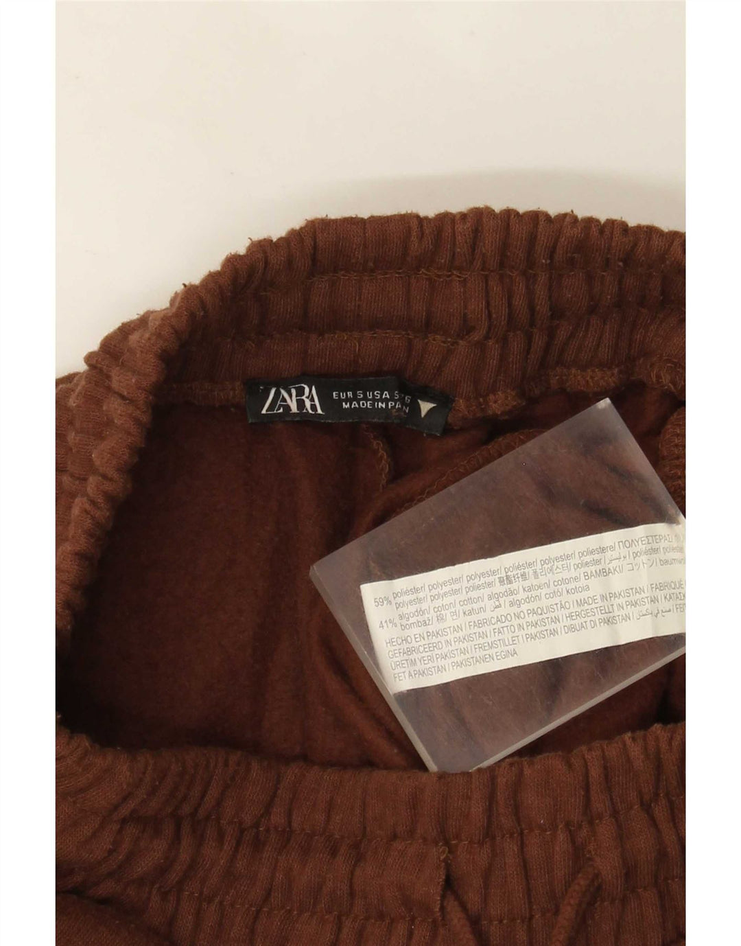 Pantaloni da tuta da donna Zara Joggers UK 8 Small Marrone Poliestere