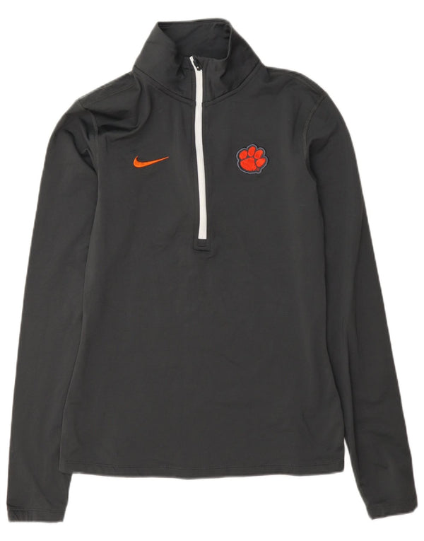 Nike Clemson Tigers Pullover Tuta da Donna Top UK 12 Grigio Medio a Righe