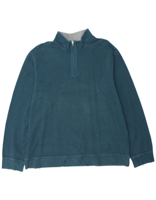 Felpa da uomo con zip e collo IZOD 2XL in cotone blu