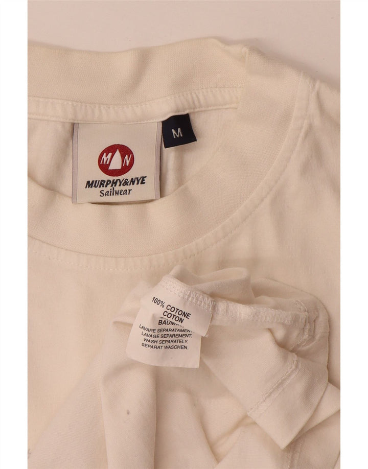 Maglietta grafica da uomo Murphy & Nye Top in cotone bianco medio