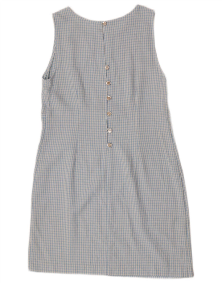 Set vintage da donna a 3 bottoni e 2 pezzi IT 46 grande viscosa blu a quadretti