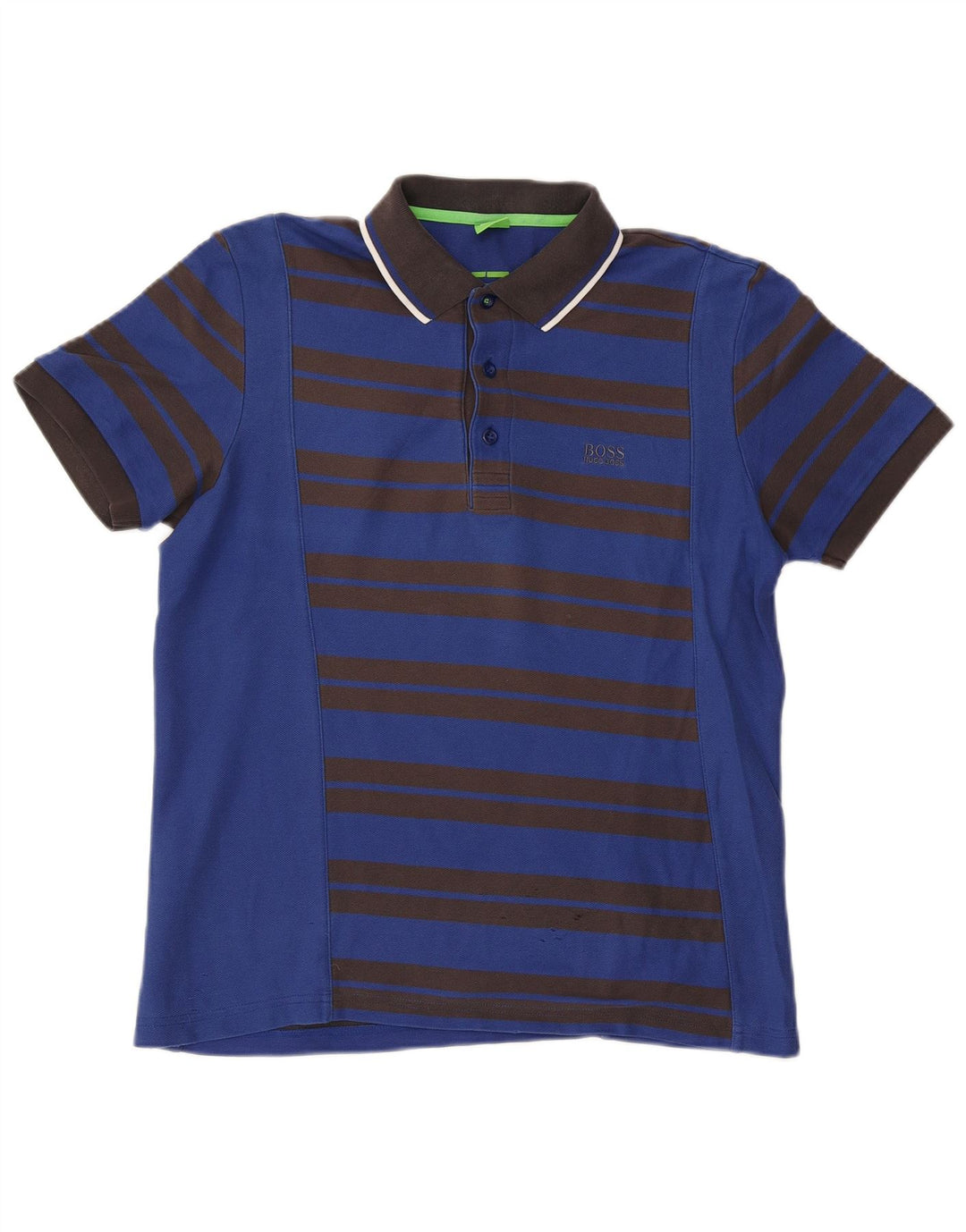 Polo da uomo Hugo Boss in cotone a righe grandi blu
