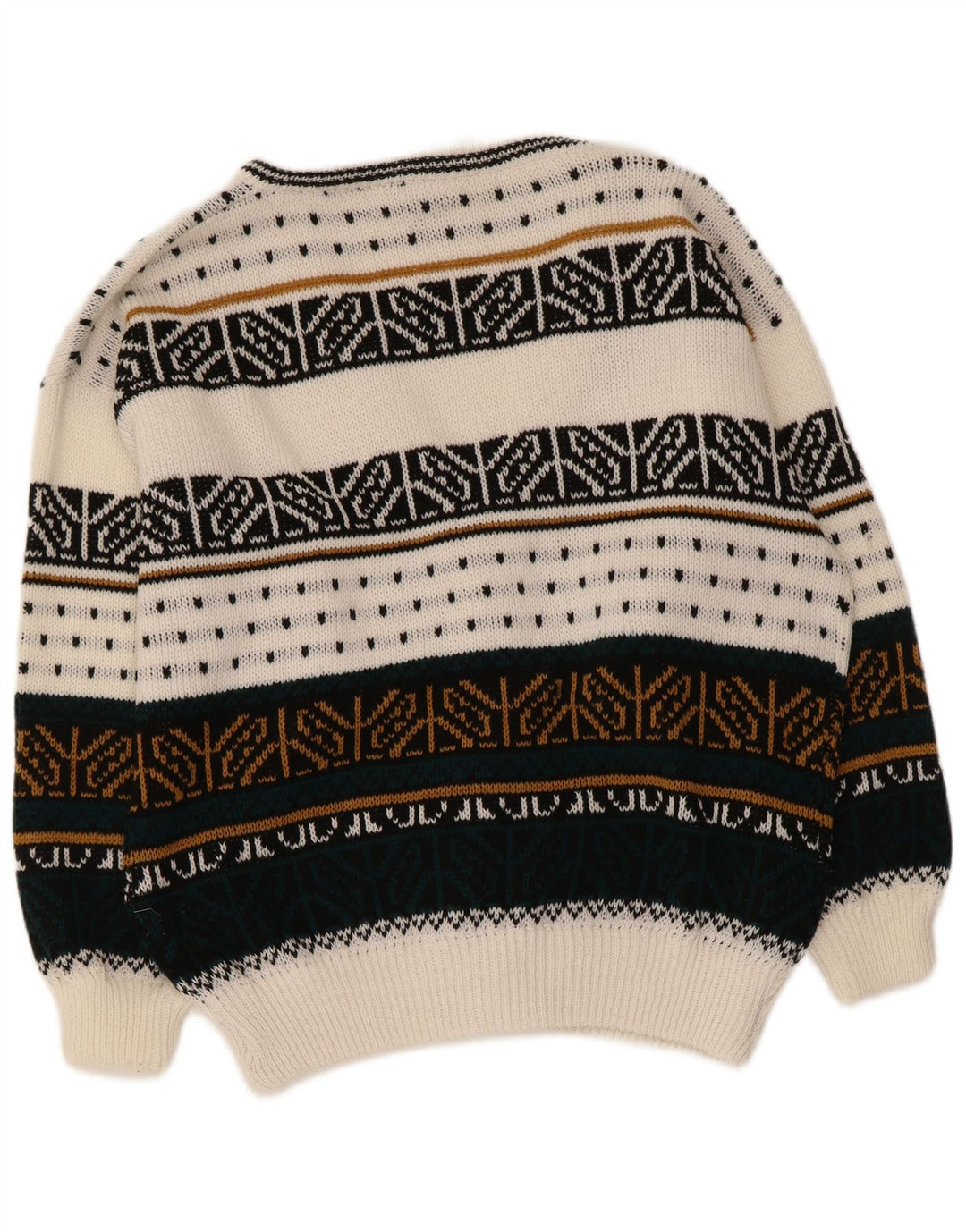 Maglione cardigan da uomo vintage grande Fair Isle multicolore