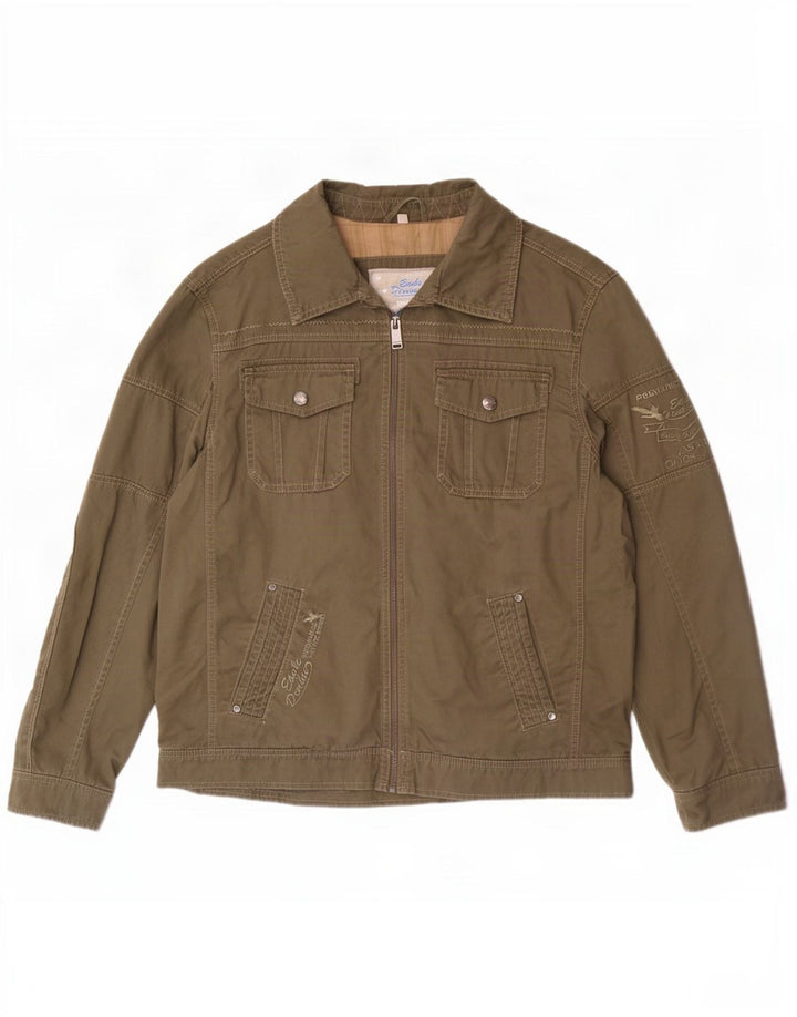 Giubbotto bomber da uomo vintage UK 42 XL cotone kaki