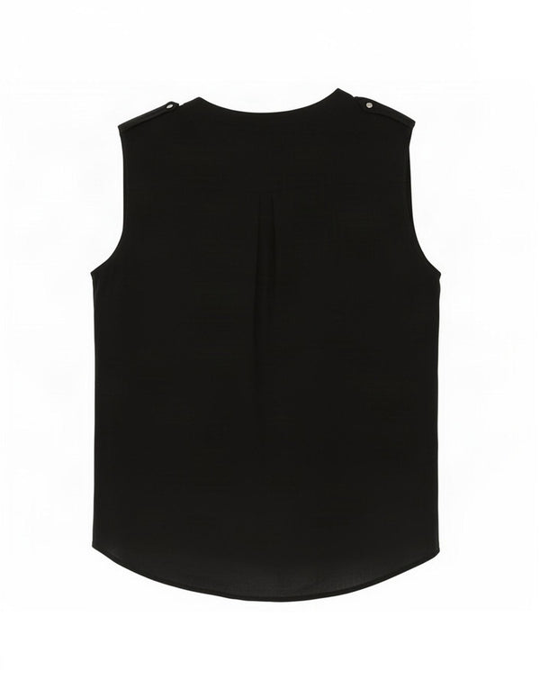 Top senza maniche in camicetta da donna Zara UK 14 medio nero