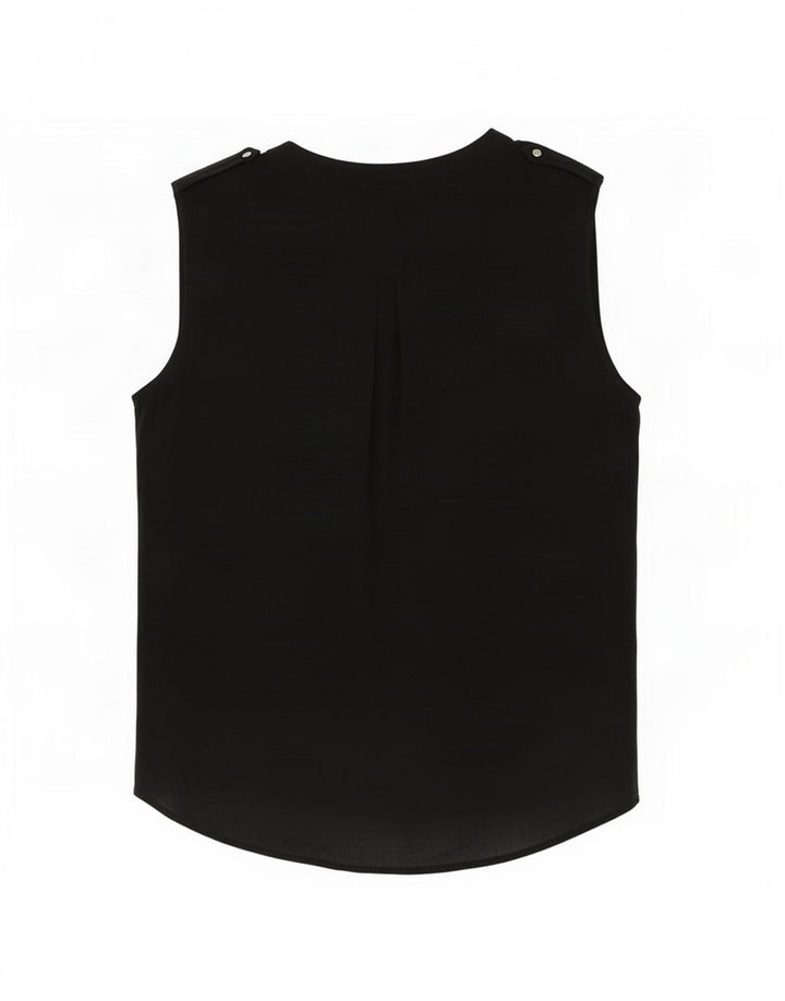 Top senza maniche in camicetta da donna Zara UK 14 medio nero