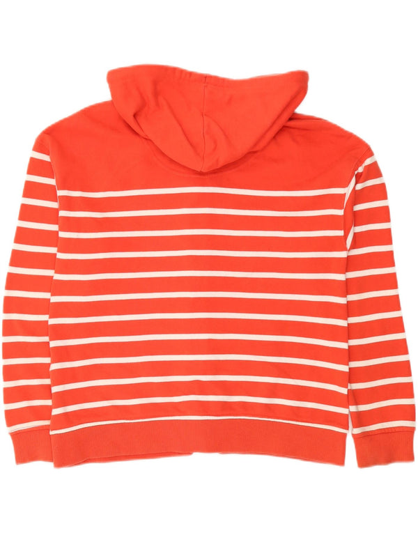 Joules Maglione con cappuccio e zip da donna UK 10 Piccolo cotone a righe arancioni