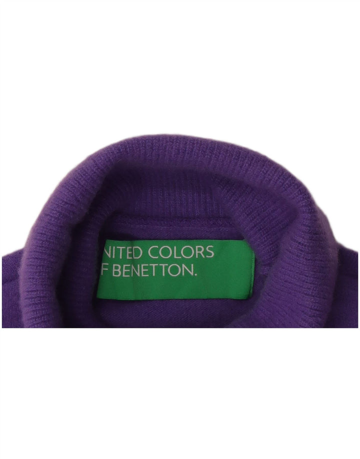 Maglione maglione da donna a collo alto Benetton UK 12 viola medio