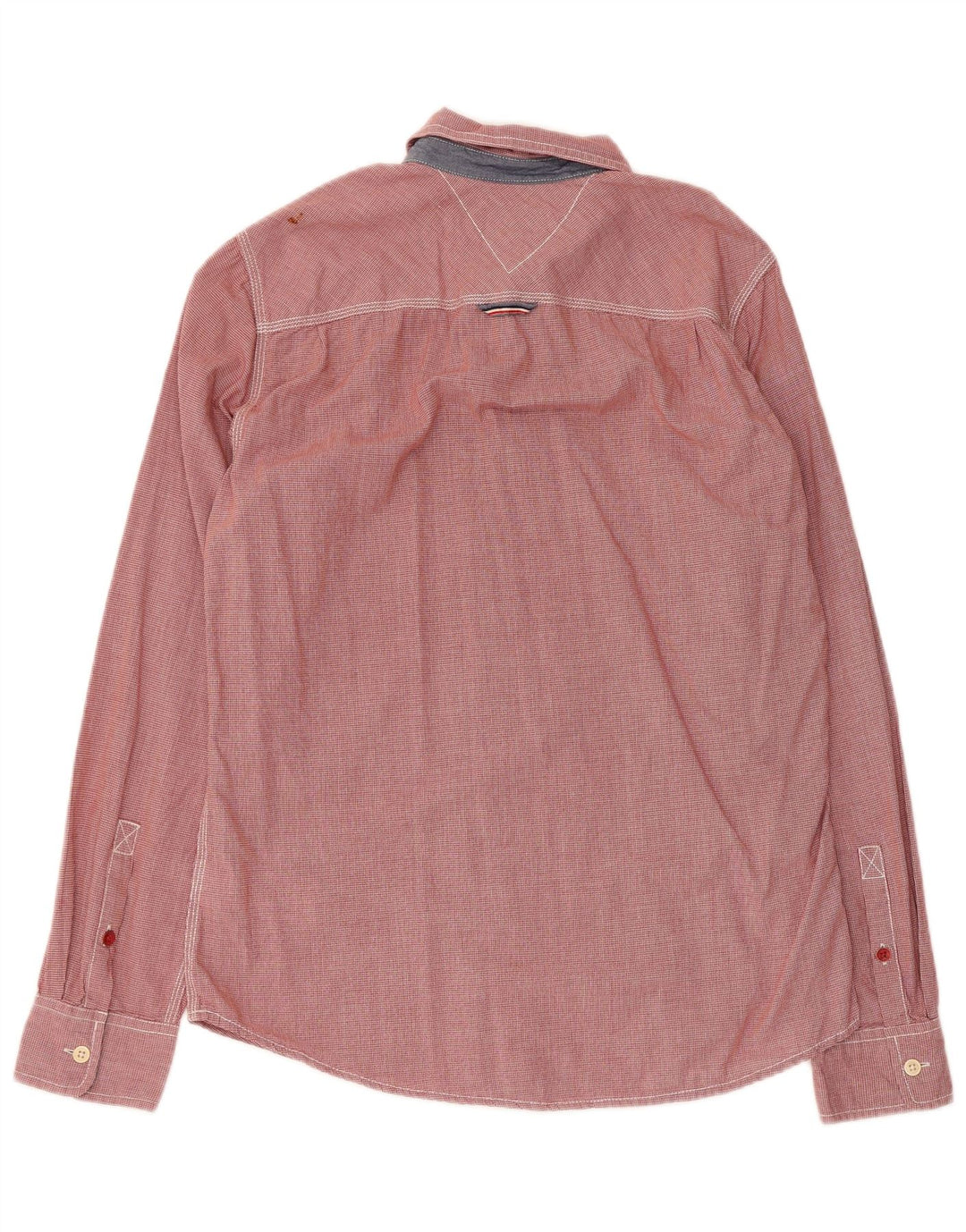 Camicia da uomo Tommy Hilfiger in cotone pied de poule rosso medio