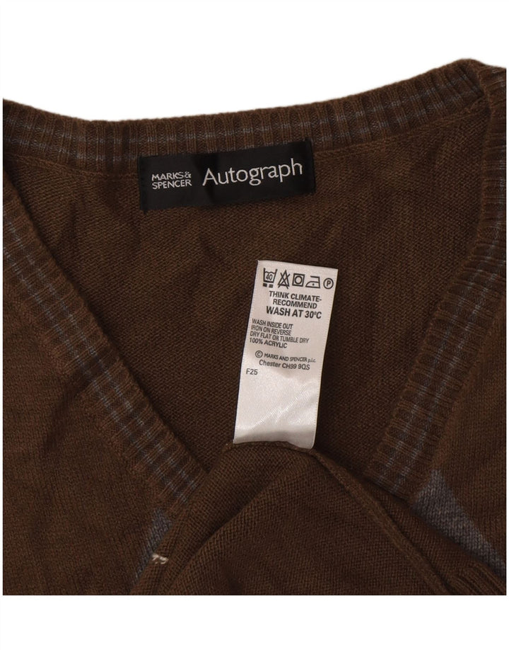 Canotta da uomo Marks & Spencer Autograph Canotta grande marrone classica