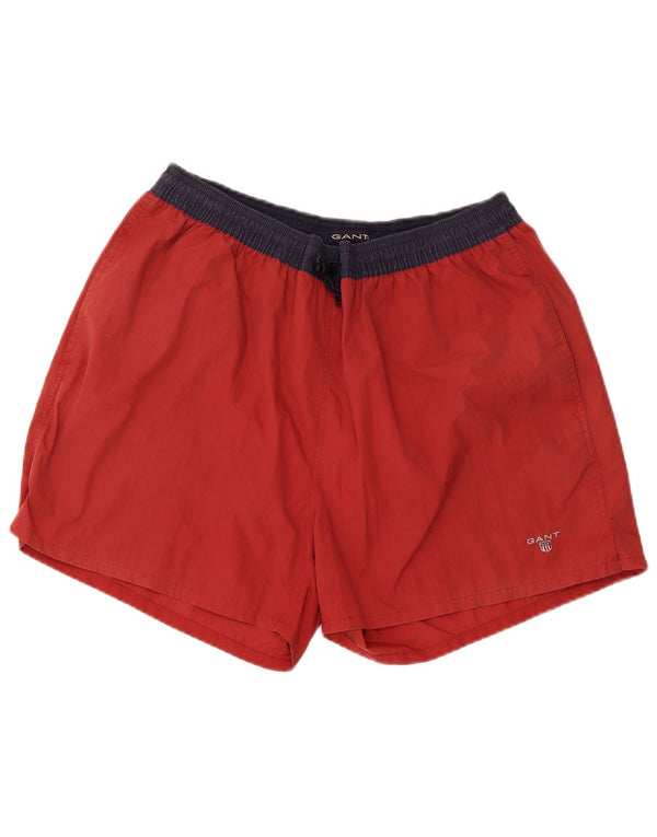 Pantaloncini da bagno da uomo Gant XL in nylon color block rosso