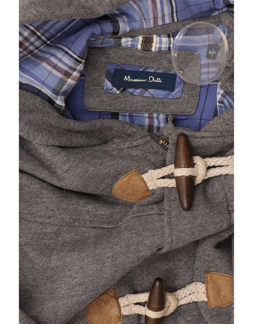 Maglione con cappuccio e zip da uomo Massimo Dutti grande grigio