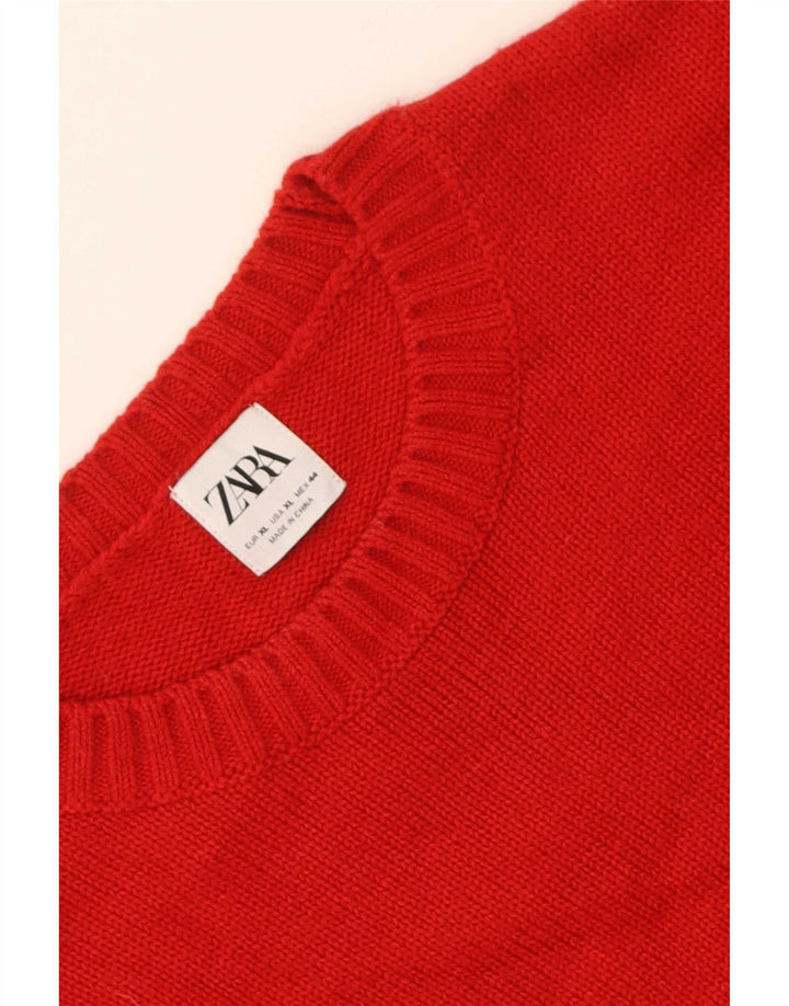 Maglione maglione girocollo da uomo Zara XL rosso