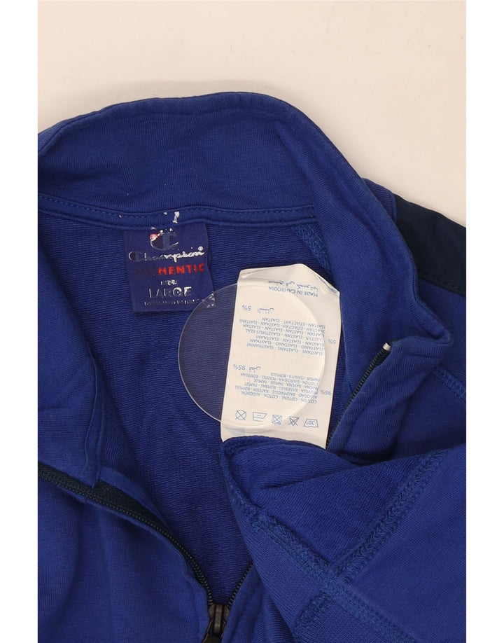 Giacca da tuta da uomo Champion, taglia grande, in cotone color block blu