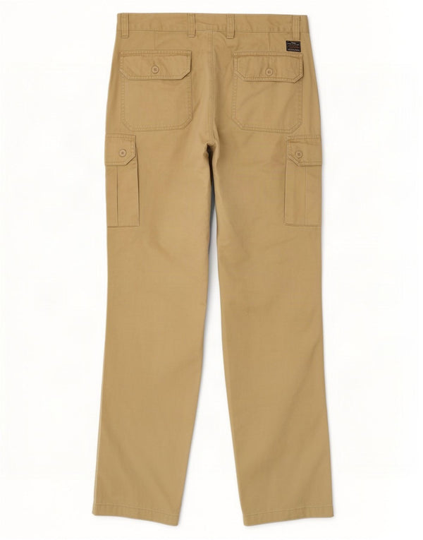 Pantaloni cargo dritti da uomo vintage IT 50 Large W34 L32 Cotone beige