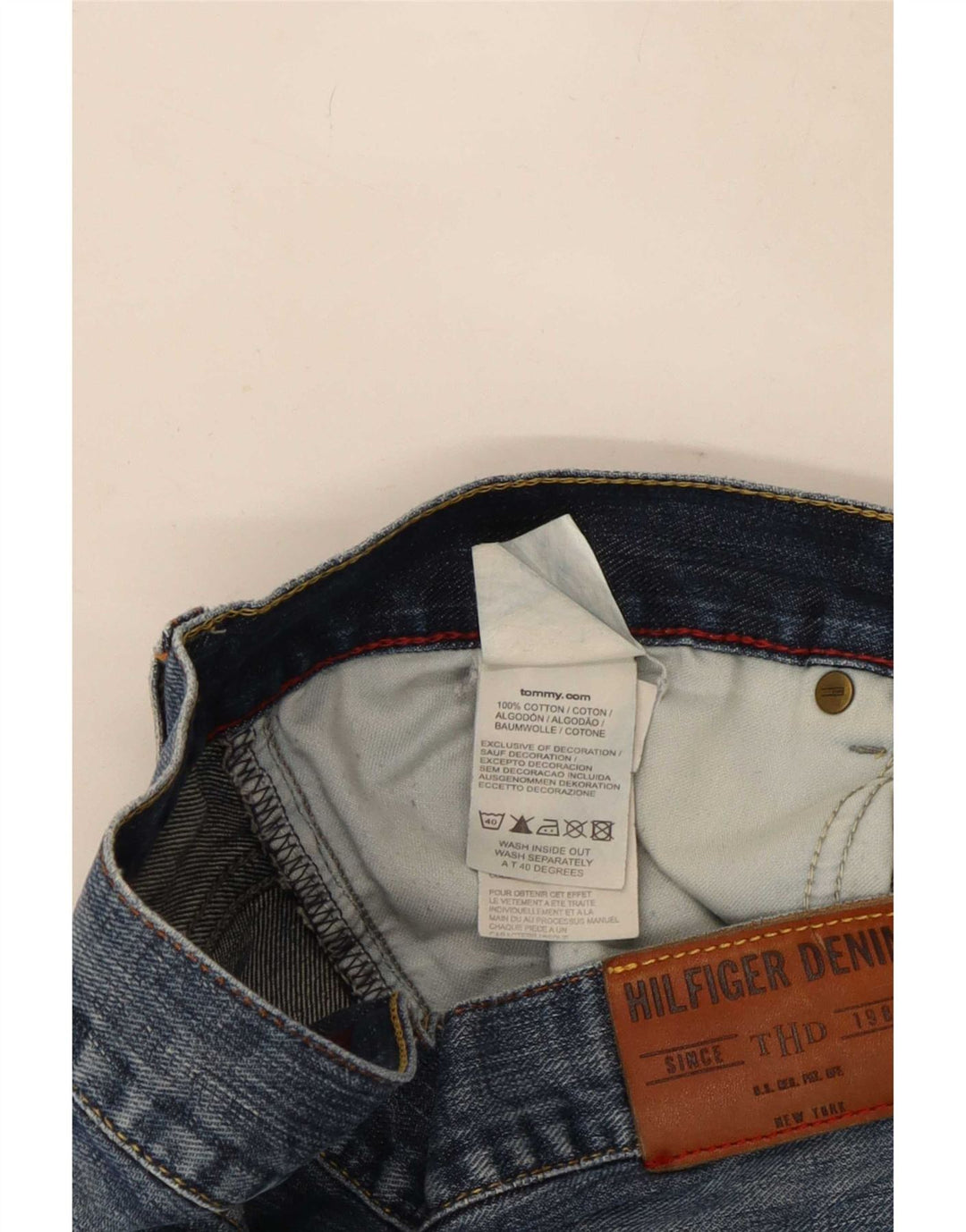 Jeans bootcut da uomo Tommy Hilfiger W38 L34 cotone blu navy