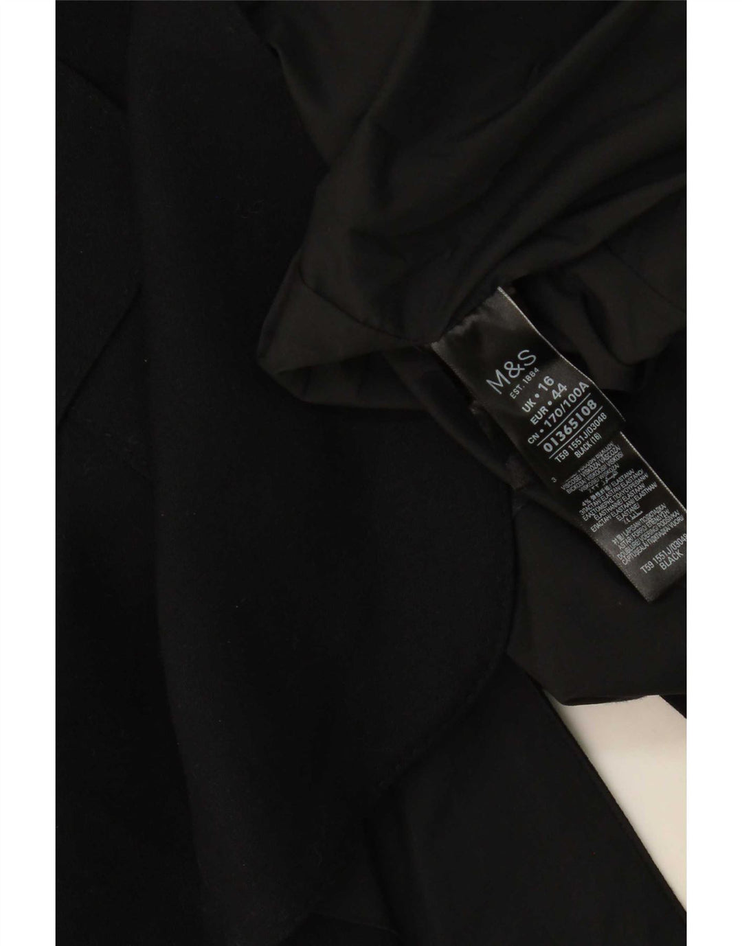 Giacca blazer a 1 bottone Marks & Spencer da donna UK 16 grande poliestere nero