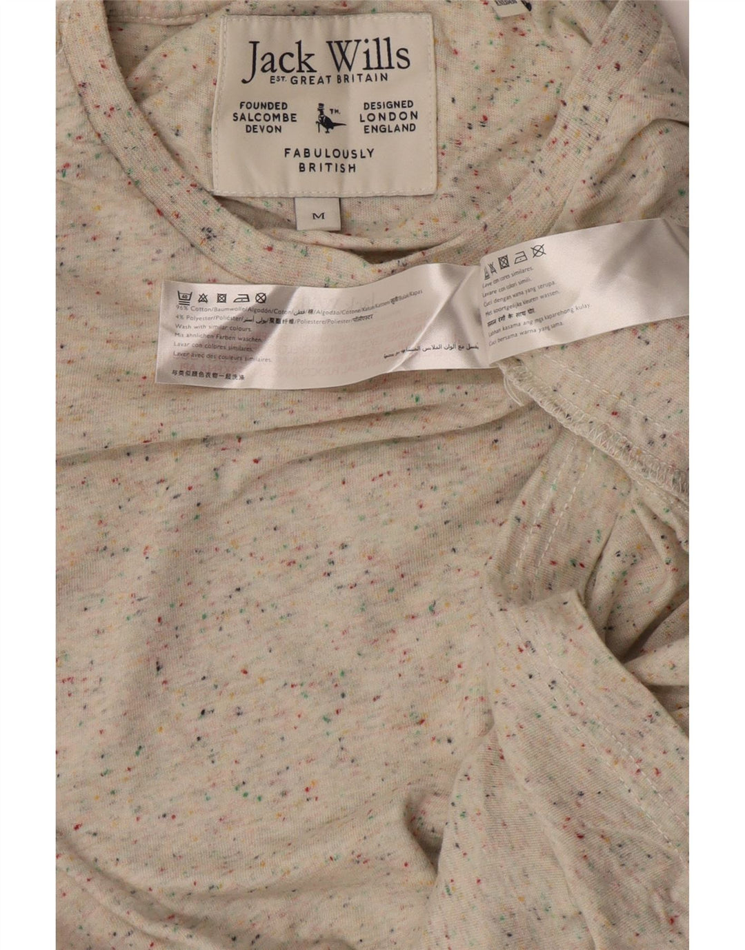 T-shirt da uomo Jack Wills Top in cotone screziato beige medio
