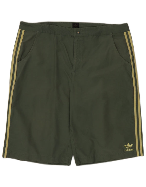 Pantaloncini Adidas Uomo XL W40 Verde Colourblock Cotone