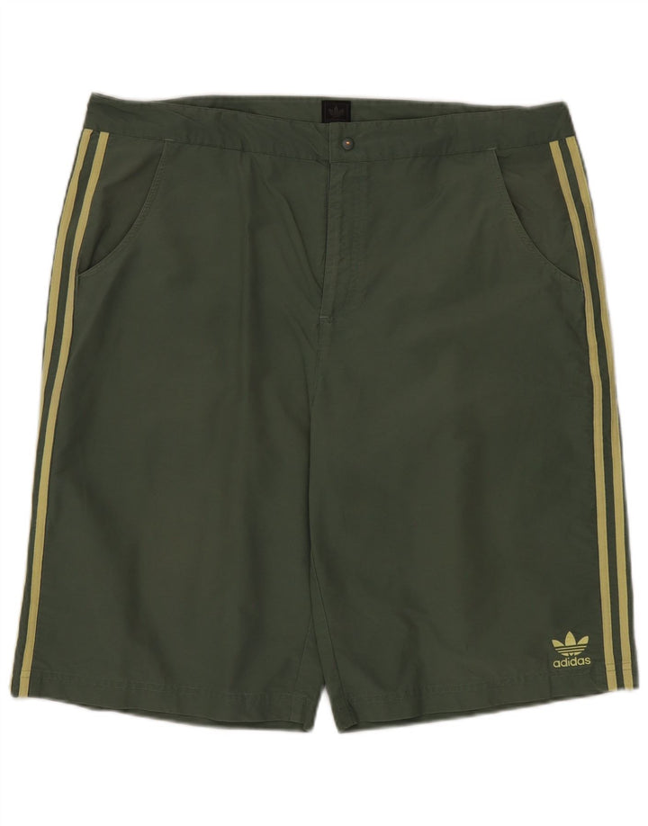 Pantaloncini Adidas Uomo XL W40 Verde Colourblock Cotone