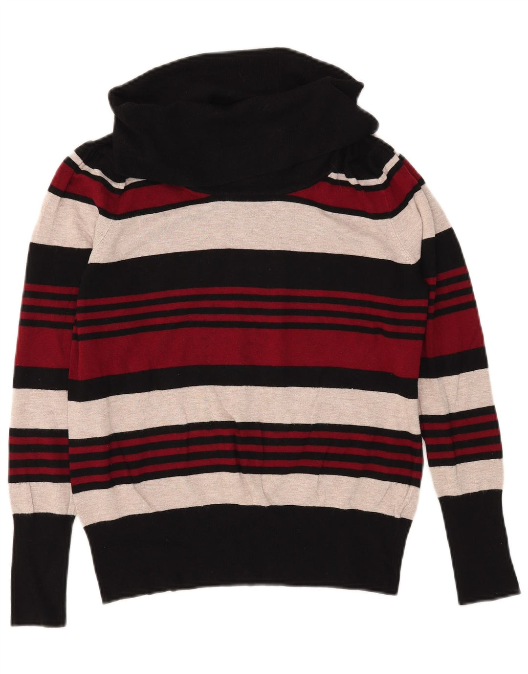 Maglione maglione a collo alto da donna Marks & Spencer UK 16 grandi strisce rosse
