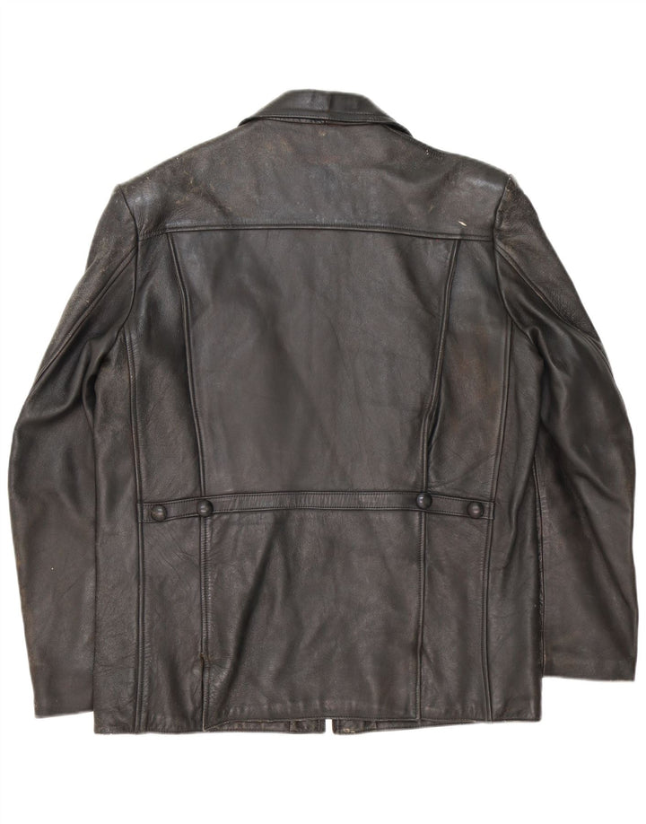 Giacca in pelle vintage da uomo UK 40 grande nera