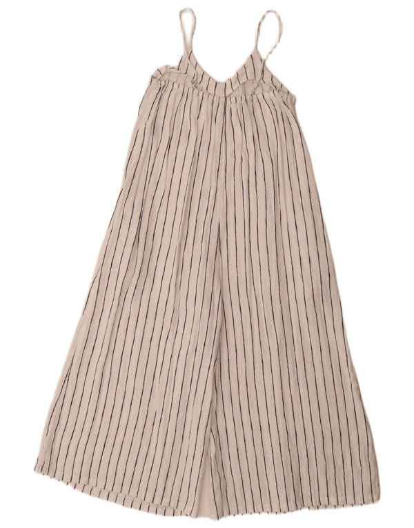 Tuta senza maniche per bambina Marks & Spencer 9-10 anni in cotone gessato bianco