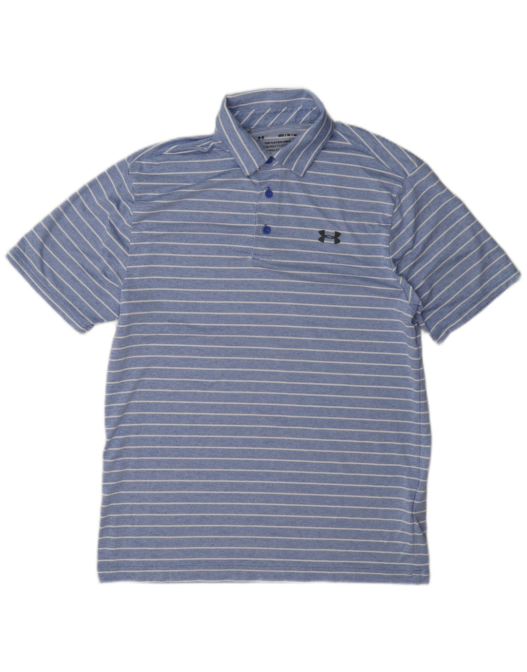 Polo da uomo Under Armour in poliestere gessato blu medio