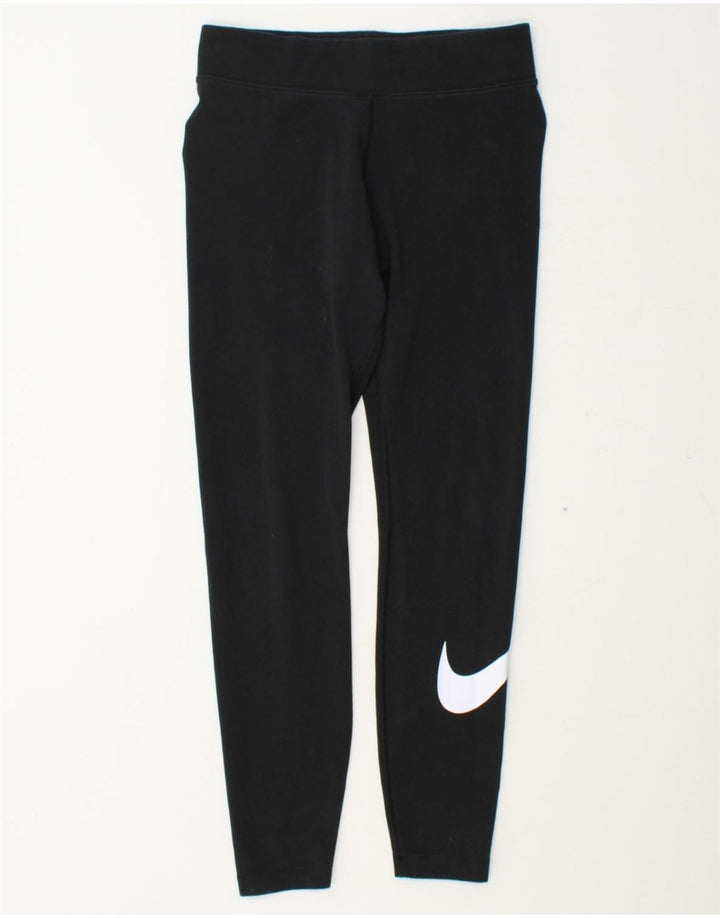 NIKE Womens Graphic Leggings UK 12 Medium  Black Polyester Vintage Nike and Second-Hand Nike from Messina Hembry 