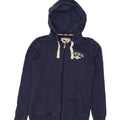 PUMA Womens Graphic Zip Hoodie Sweater UK 8 Small  Navy Blue Cotton | Vintage Puma | Thrift | Second-Hand Puma | Used Clothing | Messina Hembry 