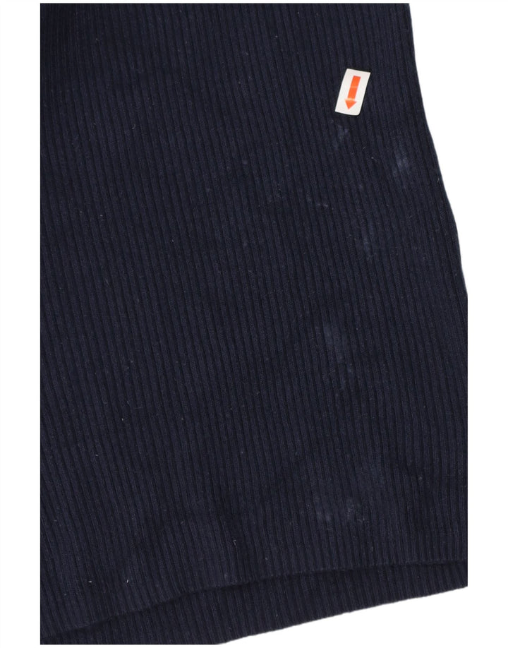 MARKS & SPENCER Womens Roll Neck Jumper Sweater UK 14 Medium Navy Blue