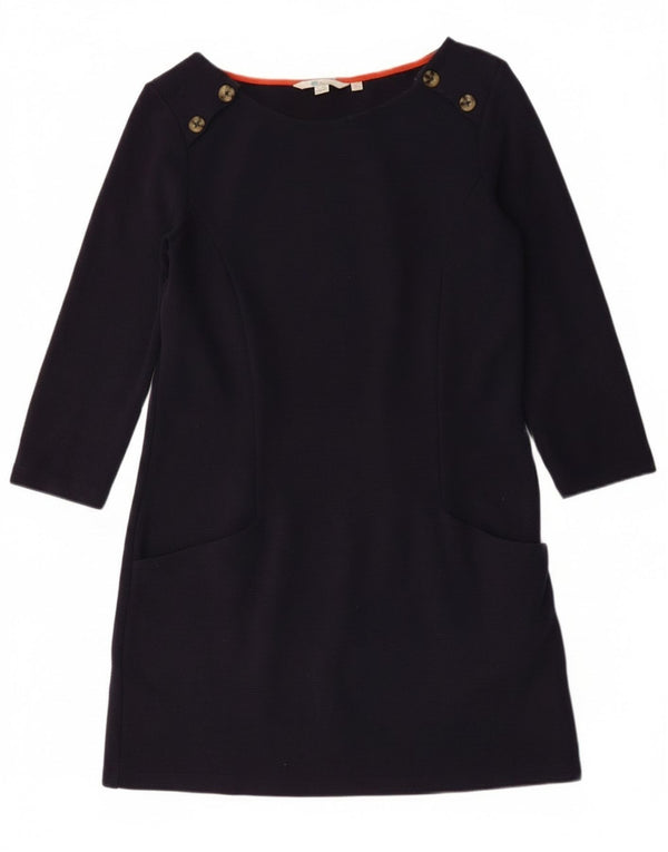 Abito a trapezio da donna con maniche a 3/4 Boden UK 10 piccolo in cotone blu navy