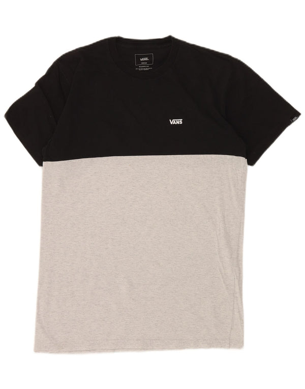 T-shirt da uomo dalla vestibilità classica VANS, in cotone color block grigio medio