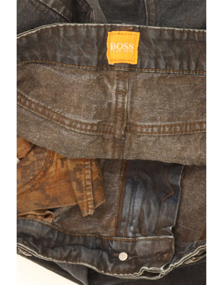 Jeans dritti da uomo Hugo Boss W34 L34 cotone nero