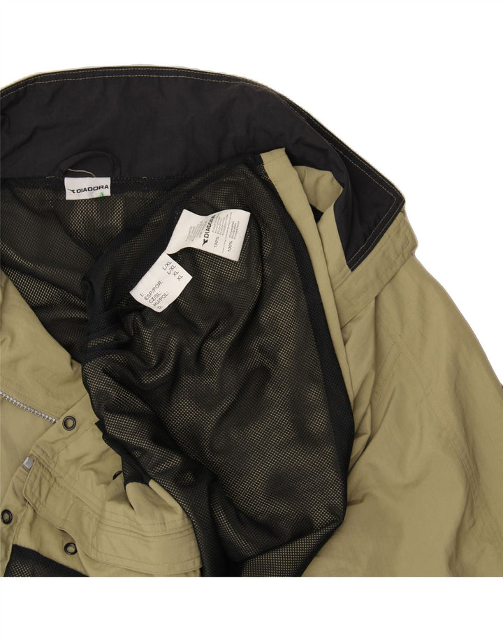 DIADORA Mens Windbreaker Jacket UK 42 XL Beige Polyamide Vintage Diadora and Second-Hand Diadora from Messina Hembry 