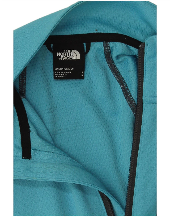 The North Face Uomo Pullover con zip sul collo Tuta da ginnastica Top Small Blu Colourblock
