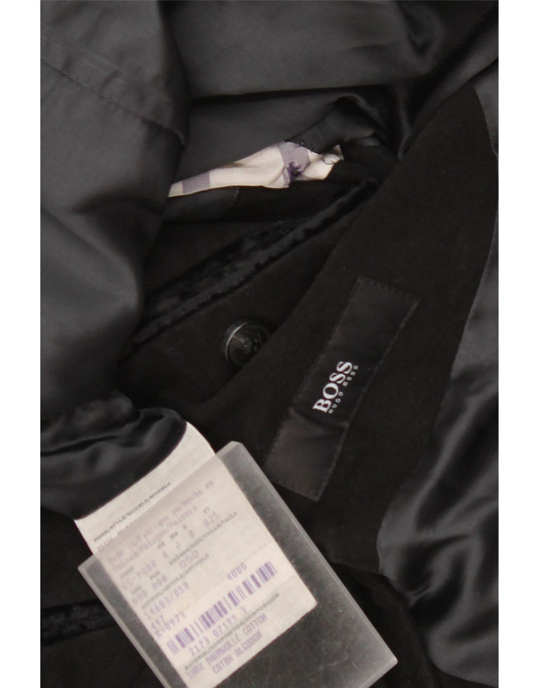 Cappotto da uomo Hugo Boss EU 50 grande cotone nero