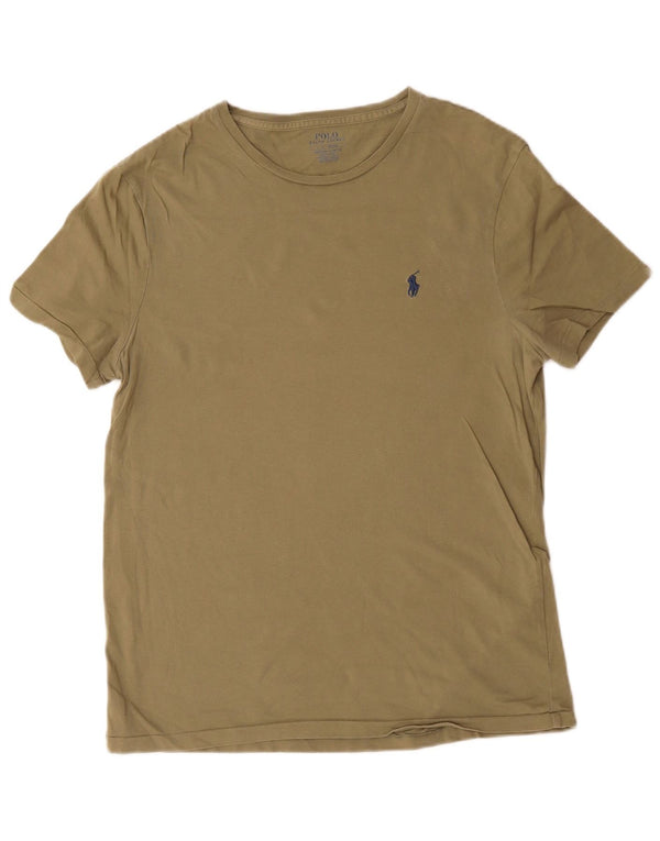 Polo Ralph Lauren T-shirt slim fit personalizzata da uomo Top grande in cotone kaki