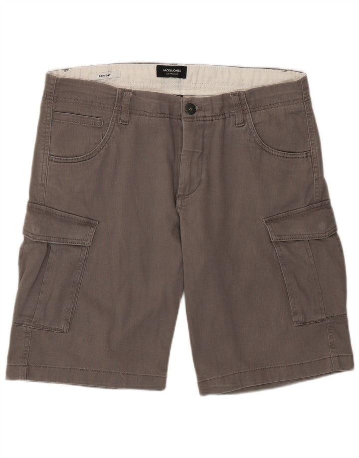 Pantaloncini cargo da uomo Jack & Jones grandi W36 in cotone grigio